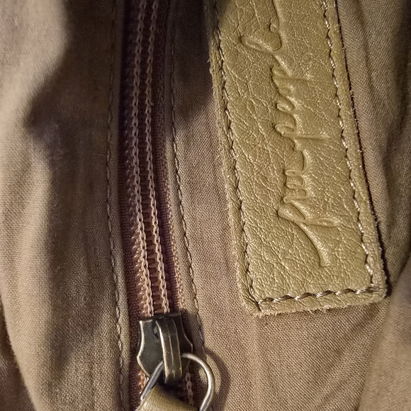 Free People Olive Leather Shoulder Bag with Silver Accents - Picture 3 of 9